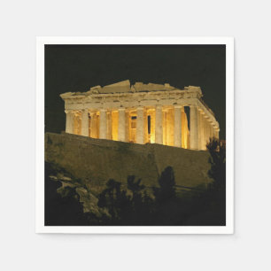 Parthenon bij nacht servetten