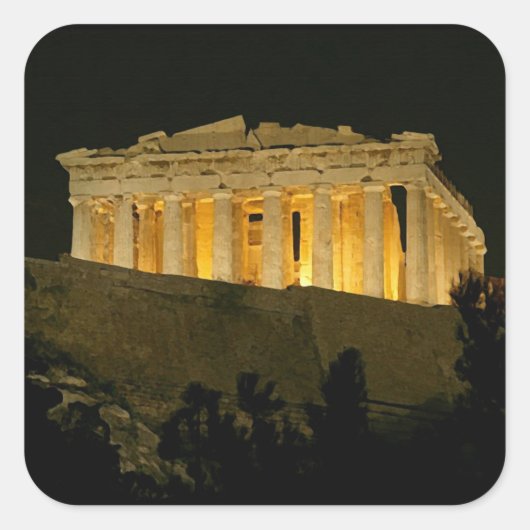 Parthenon bij nacht Sticker (Voorkant)