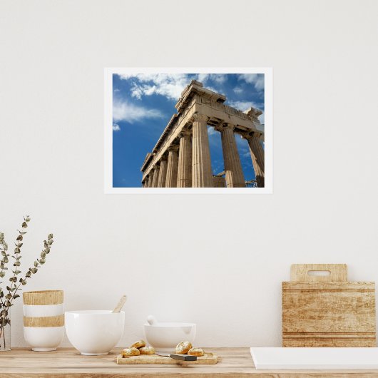 parthenon blauw poster (Keuken)