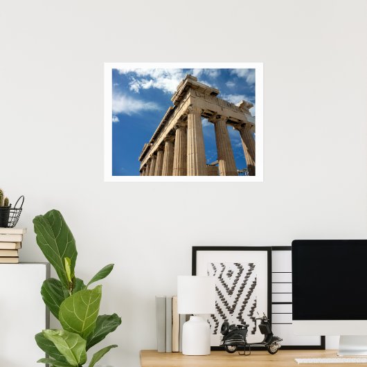 parthenon blauw poster (Thuiskantoor)