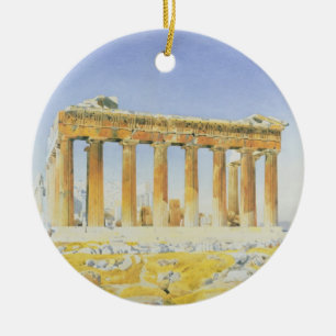Parthenon, c.1834 (m/c boven potlood op papier) keramisch ornament