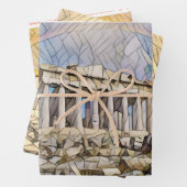 Parthenon door Mirsat Karabel Papieren vellen verp (In situ)