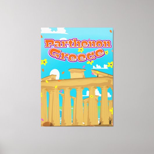 Parthenon Griekenland reisposter. Canvas Afdruk (Voorkant)