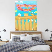 Parthenon Griekenland reisposter. Canvas Afdruk (Insitu (Slaapkamer))