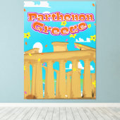 Parthenon Griekenland reisposter. Canvas Afdruk (Insitu (Houten vloer))