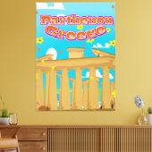 Parthenon Griekenland reisposter. Canvas Afdruk (Insitu (Woonkamer))