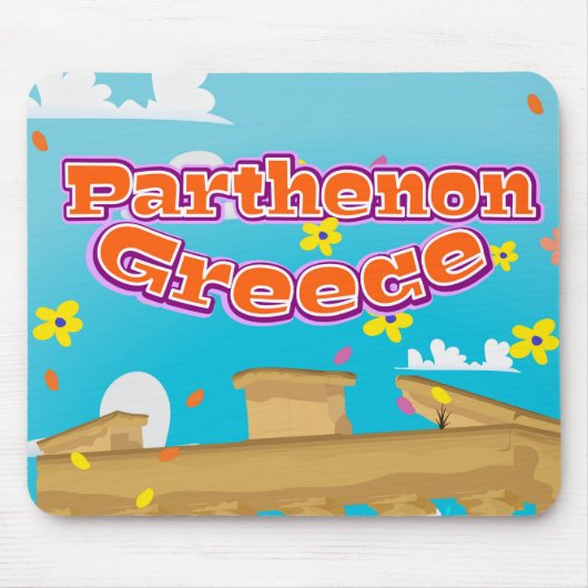 Parthenon Griekenland reisposter. Muismat (Voorkant)