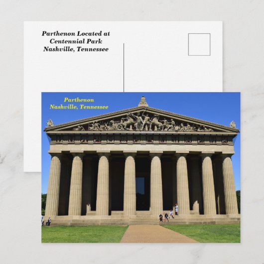 Parthenon Nashville, tennessee briefkaart (Voorkant / Achterkant)