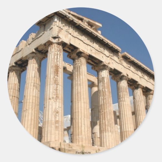 Parthenon-sticker Ronde Sticker (Voorkant)