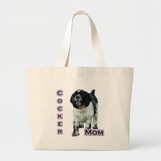 Parti Cocker Spaniel Moeder; Moeder van Cocker Spa Grote Tote Bag (Voorkant)