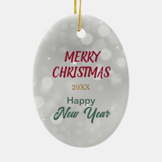 Parti Cocker Spaniel verpakt in kerstverlichting Keramisch Ornament (Achterkant)