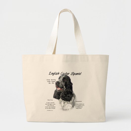 Parti Engelse Cocker Spaniel Geschiedenis Grote Tote Bag (Voorkant)