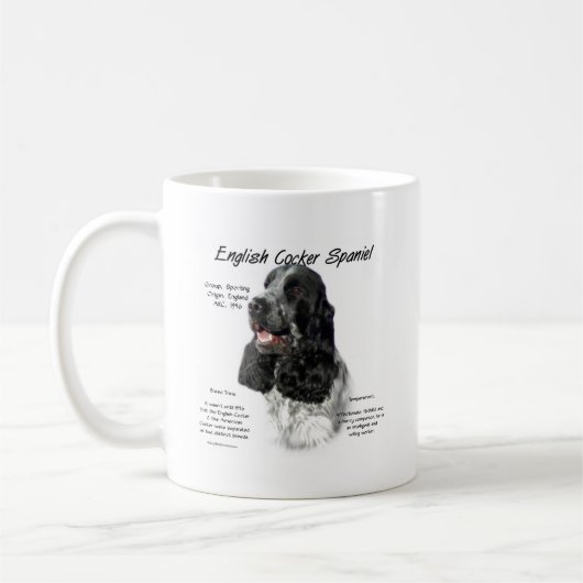 Parti Engelse Cocker Spaniel Geschiedenis Koffiemok (Links)