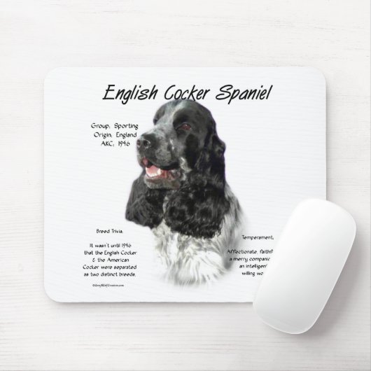 Parti Engelse Cocker Spaniel Geschiedenis Muismat (Met muis)