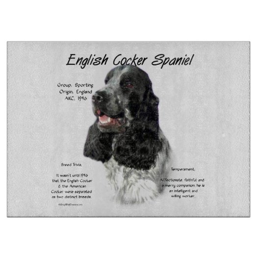 Parti Engelse Cocker Spaniel Geschiedenis Snijplank (Voorkant)
