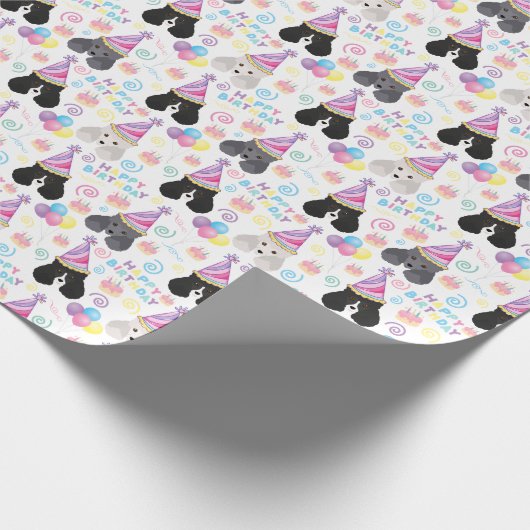 Parti Poedel Verjaardag inpakpapier (Hoek)