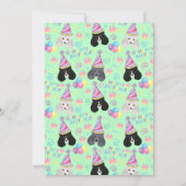 Parti Poodle Birthday Invitation in Green Kaart (Achterkant)