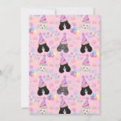 Parti Poodle Birthday Invitation in Pink Kaart (Achterkant)