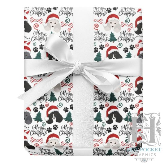 Parti Poodle Kerst Inpakpapier