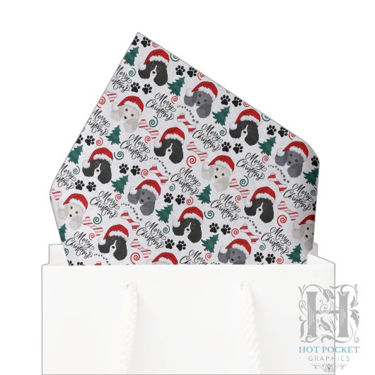 Parti Poodle Kerst Tissue Papier