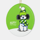 Parti Poodle Scarf Kerstmis Happy Howl-i-days Keramisch Ornament (Links)