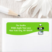 Parti Poodle Snow Scarf Kerstmis Groene Stripe Etiket (Insitu)