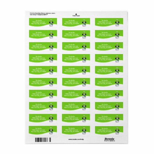 Parti Poodle Snow Scarf Kerstmis Groene Stripe Etiket (Full Sheet)