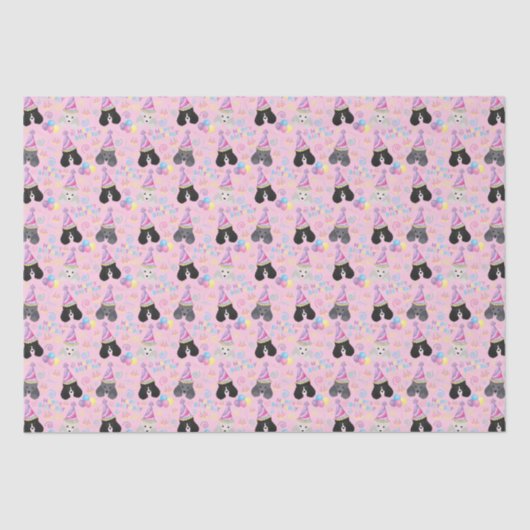 Parti Poodle Tissue Paper in Pink Tissuepapier (Voorkant)