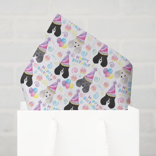 Parti Poodle Tissue Paper in White Tissuepapier (Cadeauzakje)