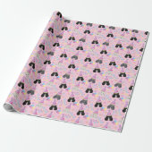 Parti Poodle Wrapping Paper in Pink Cadeaupapier (Uitgerold)