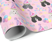 Parti Poodle Wrapping Paper in Pink Cadeaupapier (Rol Hoek)