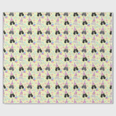 Parti Poodle Wrapping Paper in Yellow Cadeaupapier (Vlak)