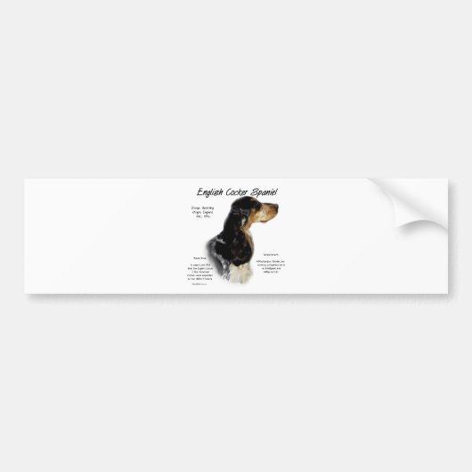 Parti Roan Engelse Cocker Spaniel Geschiedenis Bumpersticker (Voorkant)