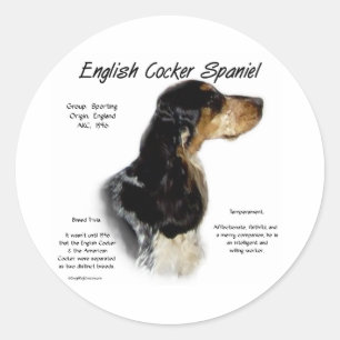 Parti Roan Engelse Cocker Spaniel Geschiedenis Ronde Sticker