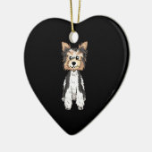 Parti Yorkie Cute Art Keramisch Ornament (Links)