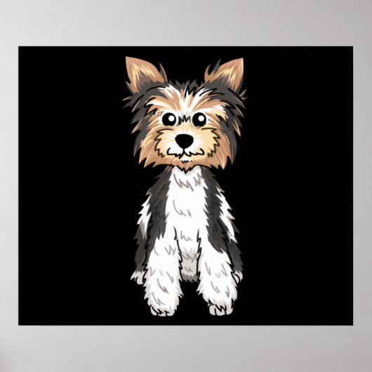 Parti Yorkie Cute Art Poster (Voorkant)