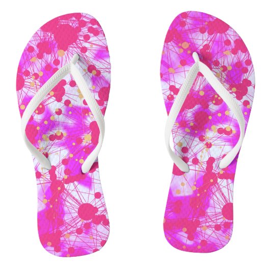 Partical Pinks Print Design Teenslippers (Voetbed)