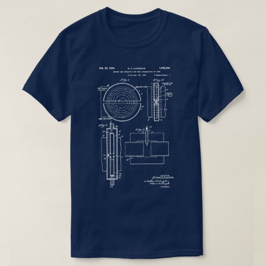 Particle Accelerator patent 1934 cern Nobel Discov T-shirt (Design voorkant)