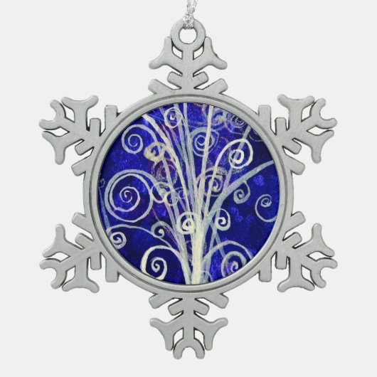 Particle Bouquet Pewter Holiday Ornament (Voorkant)