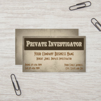 Particulier onderzoeker detective Visitekaartje