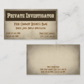 Particulier onderzoeker detective Visitekaartje (Voorkant / Achterkant)