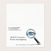 Particulier onderzoeker detective Visitekaartje (Buitenkant ongevouwen)