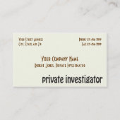 Particulier onderzoeker detective Visitekaartje (Voorkant)