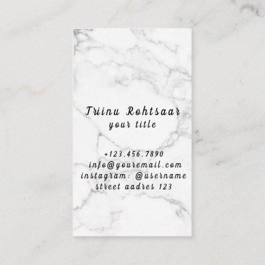 Particuliere Bartender Coctails Visitekaartje (Achterkant)