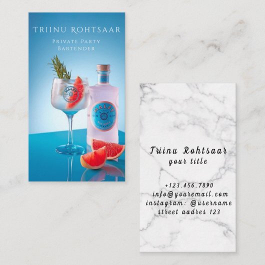 Particuliere Bartender Coctails Visitekaartje (Voorkant / Achterkant)