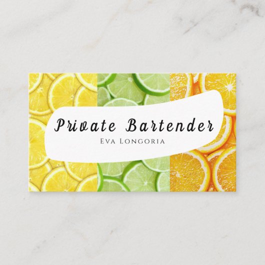 Particuliere Bartender Visitekaartje (Voorkant)