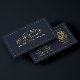 Particuliere chauffeur luxe transport donkerblauw  visitekaartje