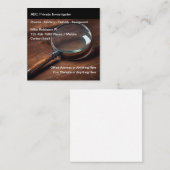 Particuliere detectieservices voor onderzoekers vierkante visitekaartje (Voorkant / Achterkant)