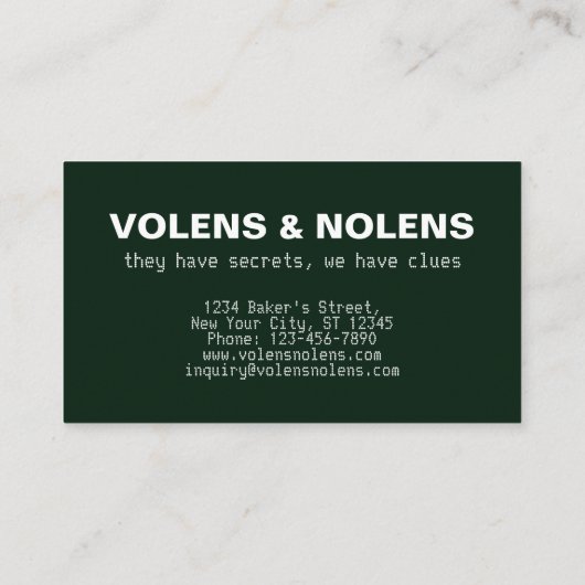 Particuliere detective grappig aanpasbaar visitekaartje (Achterkant)