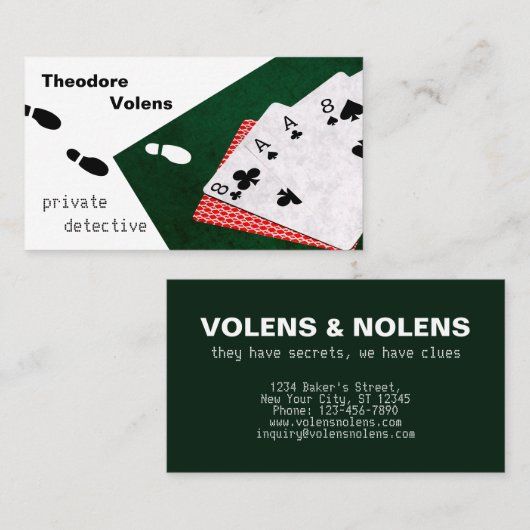 Particuliere detective grappig aanpasbaar visitekaartje (Voorkant / Achterkant)
